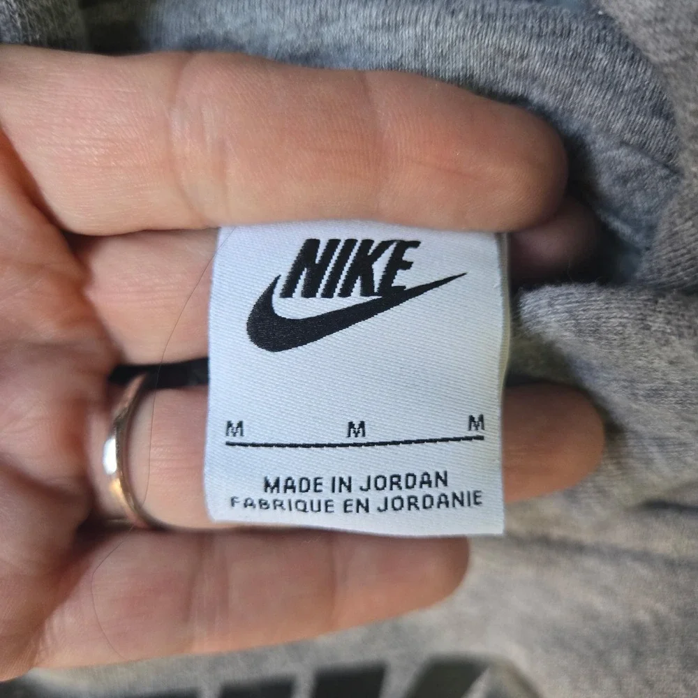 Nike Kids Sportswear Futura Logo Pullover Hoodie Gray Black White Size Medium